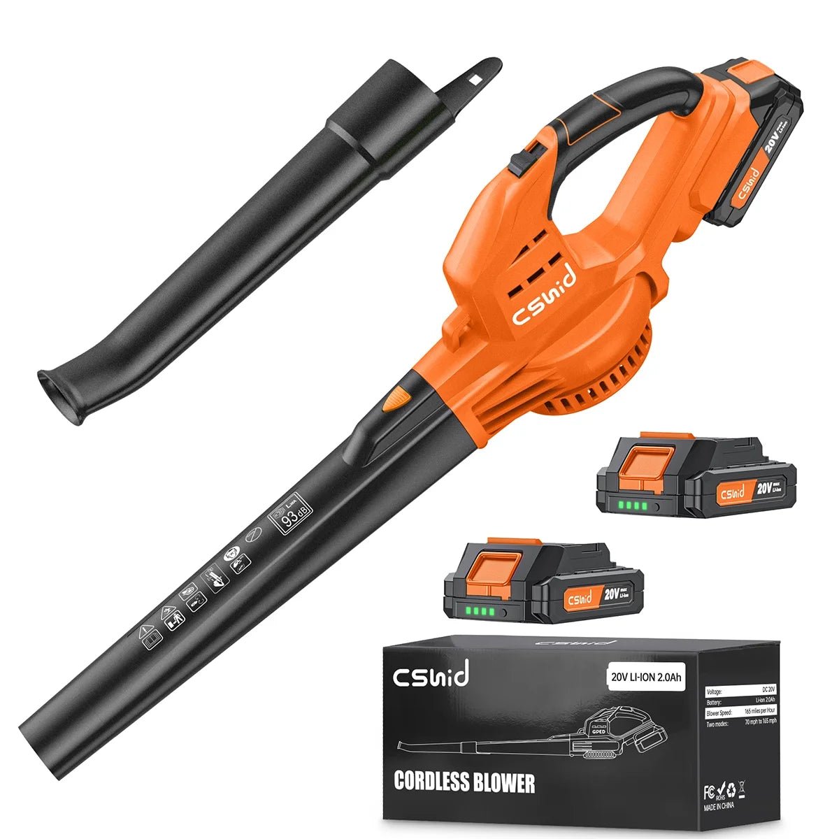 Cordless Leaf Blower, 20V Handheld Electric Leaf Blowers with 2 X Battery & Charger, 2 Speed Mode, 320CFM 165MPH, Lightweight Battery Powered Leaf Blowers for Leaf/Snow/Dust Blowing - Simply Just Deals LLCCordless Leaf Blower, 20V Handheld Electric Leaf Blowers with 2 X Battery & Charger, 2 Speed Mode, 320CFM 165MPH, Lightweight Battery Powered Leaf Blowers for Leaf/Snow/Dust Blowing573e7368-1569-442b-8ce3-23139b96985bOrangeCordless Leaf Blower, 20V Handheld Electric Leaf Blowers with 2 X Batter