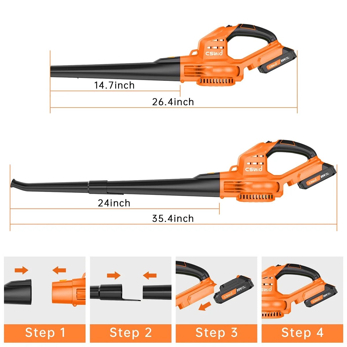Cordless Leaf Blower, 20V Handheld Electric Leaf Blowers with 2 X Battery & Charger, 2 Speed Mode, 320CFM 165MPH, Lightweight Battery Powered Leaf Blowers for Leaf/Snow/Dust Blowing - Simply Just Deals LLCCordless Leaf Blower, 20V Handheld Electric Leaf Blowers with 2 X Battery & Charger, 2 Speed Mode, 320CFM 165MPH, Lightweight Battery Powered Leaf Blowers for Leaf/Snow/Dust Blowing573e7368-1569-442b-8ce3-23139b96985bOrangeCordless Leaf Blower, 20V Handheld Electric Leaf Blowers with 2 X Batter