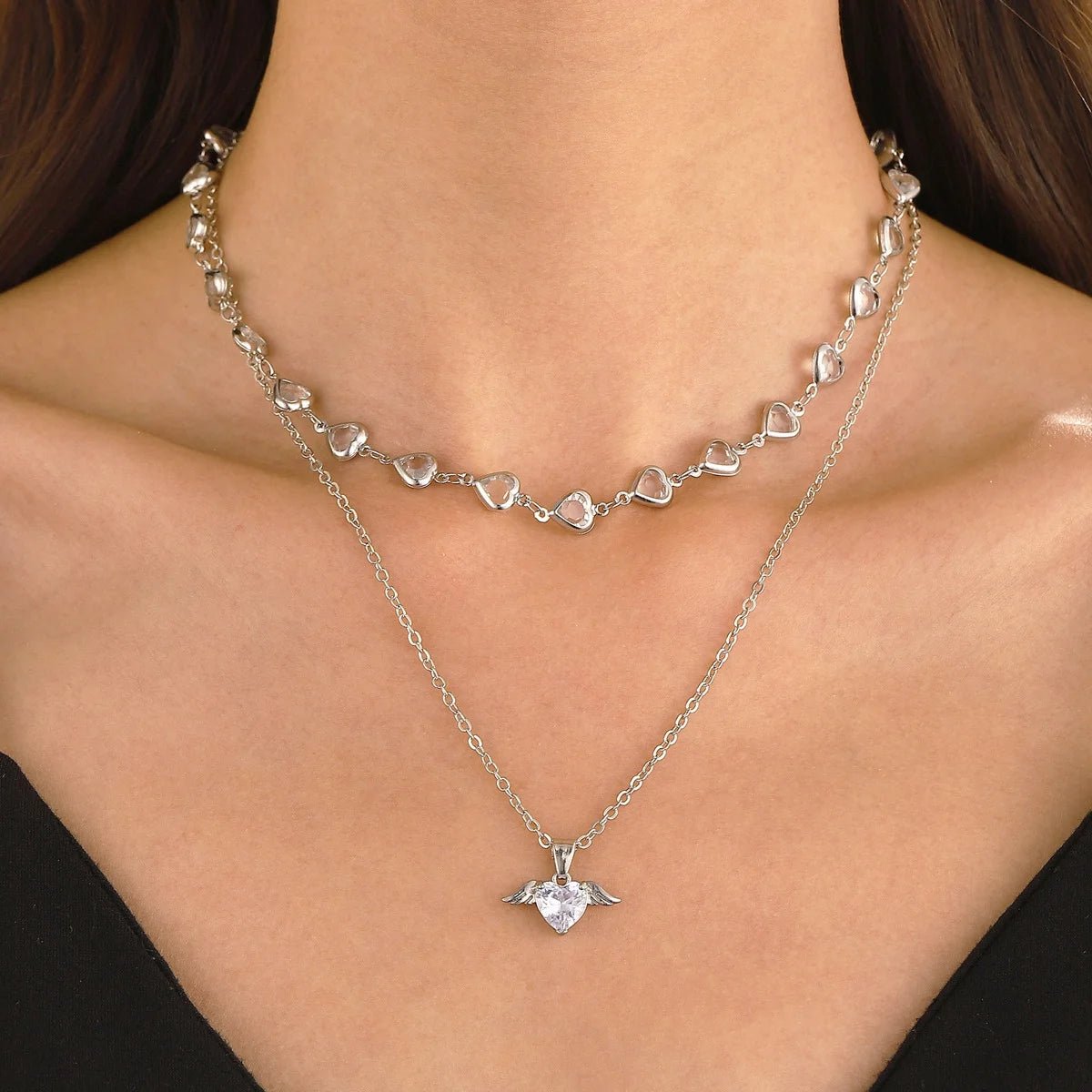 Crystal Heart Pendant Necklaces for Women Heart Necklace Angle Necklace Dainty Layered Pendant Necklaces Jewelry Gift for Her - Simply Just Deals LLCCrystal Heart Pendant Necklaces for Women Heart Necklace Angle Necklace Dainty Layered Pendant Necklaces Jewelry Gift for Her0dd20b36-9ce2-4de6-8b72-3e9e1591b434SilveryCrystal Heart Pendant Necklaces for Women Heart Necklace Angle Necklace Dainty Layered Pendant Necklaces Jewelry Gift for Her
