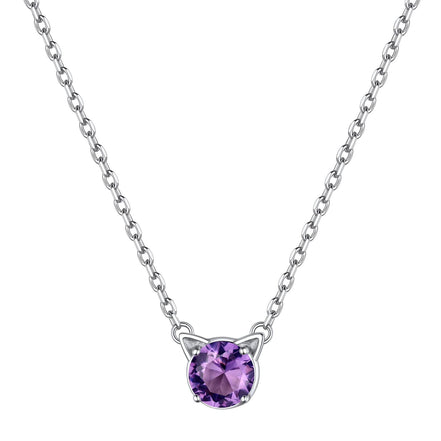 Cute 925 Gift Sterling Silver Kitty Necklace Sweet Cartoon Cat Necklaces Birthstone Jewelry for Girlfriend Daughter Little Sister - Simply Just Deals LLCCute 925 Gift Sterling Silver Kitty Necklace Sweet Cartoon Cat Necklaces Birthstone Jewelry for Girlfriend Daughter Little Sister5b3fc51b-d0bd-43ca-aeac-a1123049f8c8NecklaceFebruary - AmethystCute 925 Gift Sterling Silver Kitty Necklace Sweet Cartoon Cat Necklaces Birthstone Jewelry for Girlfriend Daughter Little Sister