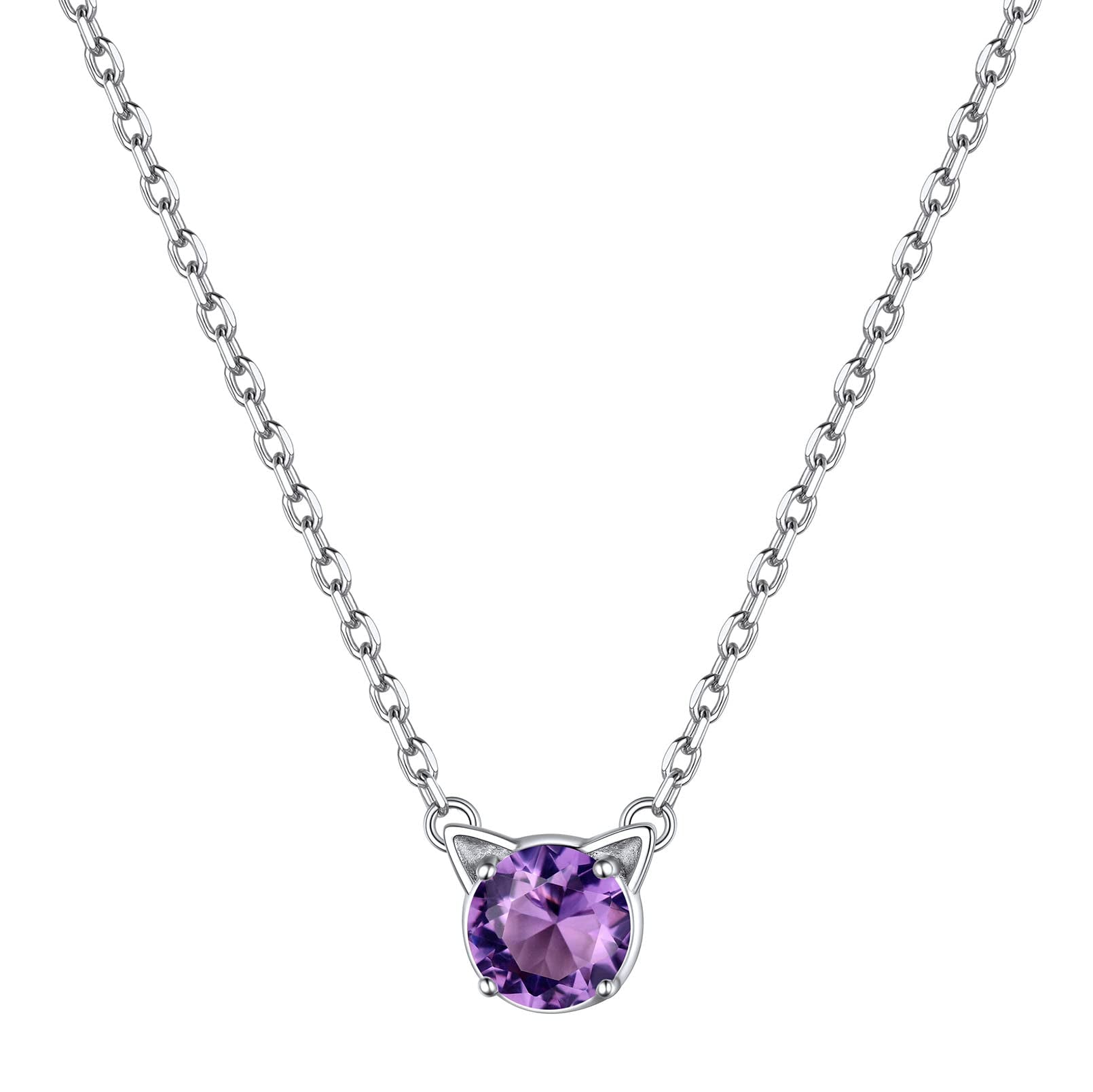 Cute 925 Gift Sterling Silver Kitty Necklace Sweet Cartoon Cat Necklaces Birthstone Jewelry for Girlfriend Daughter Little Sister - Simply Just Deals LLCCute 925 Gift Sterling Silver Kitty Necklace Sweet Cartoon Cat Necklaces Birthstone Jewelry for Girlfriend Daughter Little Sister5b3fc51b-d0bd-43ca-aeac-a1123049f8c8NecklaceFebruary - AmethystCute 925 Gift Sterling Silver Kitty Necklace Sweet Cartoon Cat Necklaces Birthstone Jewelry for Girlfriend Daughter Little Sister
