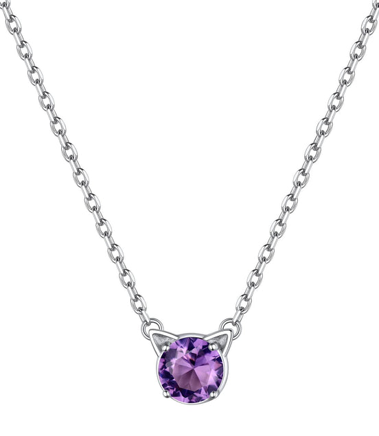 Cute 925 Gift Sterling Silver Kitty Necklace Sweet Cartoon Cat Necklaces Birthstone Jewelry for Girlfriend Daughter Little Sister - Simply Just Deals LLCCute 925 Gift Sterling Silver Kitty Necklace Sweet Cartoon Cat Necklaces Birthstone Jewelry for Girlfriend Daughter Little Sister5b3fc51b-d0bd-43ca-aeac-a1123049f8c8NecklaceFebruary - AmethystCute 925 Gift Sterling Silver Kitty Necklace Sweet Cartoon Cat Necklaces Birthstone Jewelry for Girlfriend Daughter Little Sister