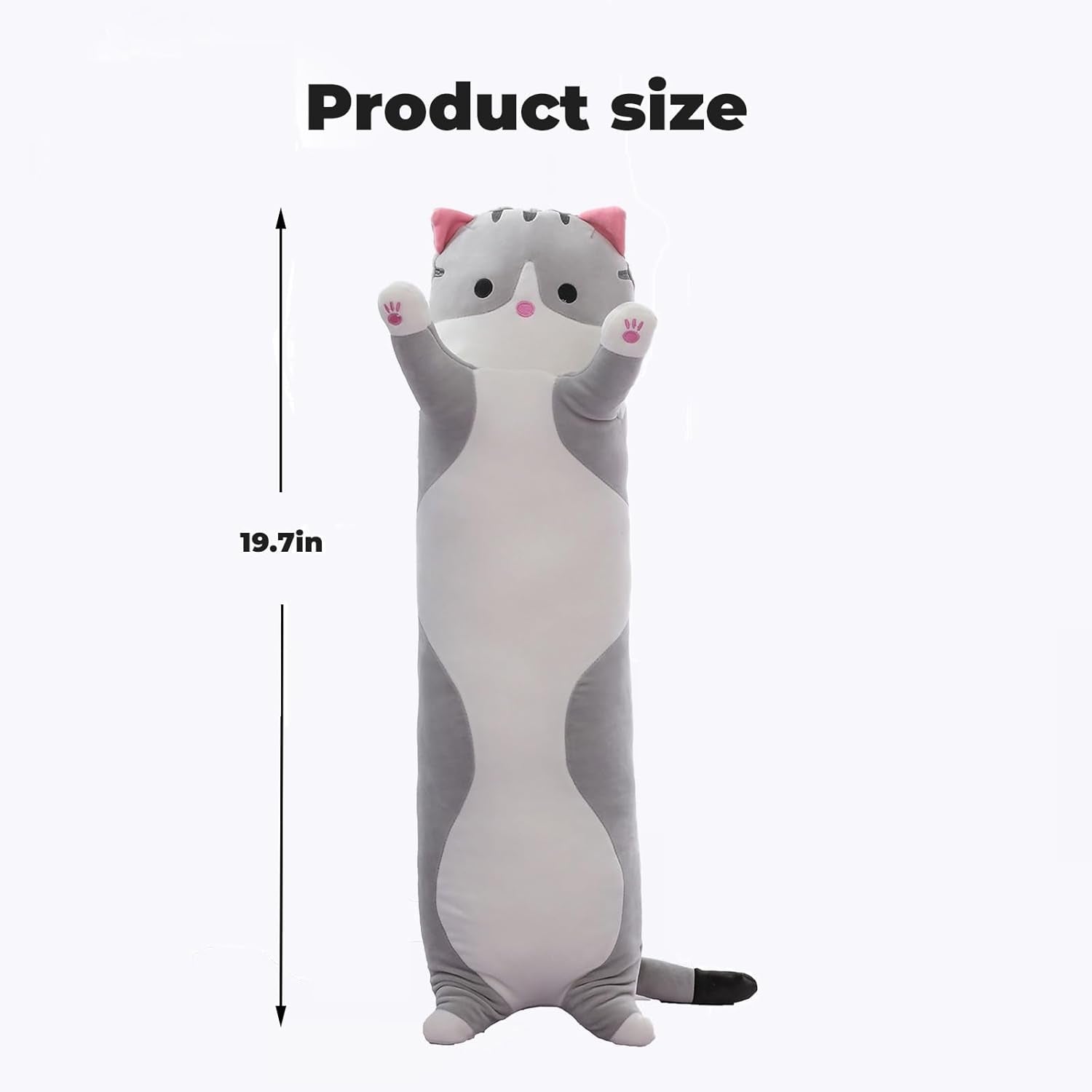 Cute Cat Plush Long Body Pillow – Soft Cartoon Stuffed Animal Doll, Kawaii Cat Plushie Cuddle Toy Gift for Kids, Girls & Girlfriend (Gray, 19.7 Inch) - Simply Just Deals LLCCute Cat Plush Long Body Pillow – Soft Cartoon Stuffed Animal Doll, Kawaii Cat Plushie Cuddle Toy Gift for Kids, Girls & Girlfriend (Gray, 19.7 Inch)b6c6c22e-30d4-4a43-ba74-c9bd95ca04c1Gray19.7InchCute Cat Plush Long Body Pillow – Soft Cartoon Stuffed Animal Doll, Kawaii Cat Plushie Cuddle Toy Gift for Kids, Girls & Girlfrien