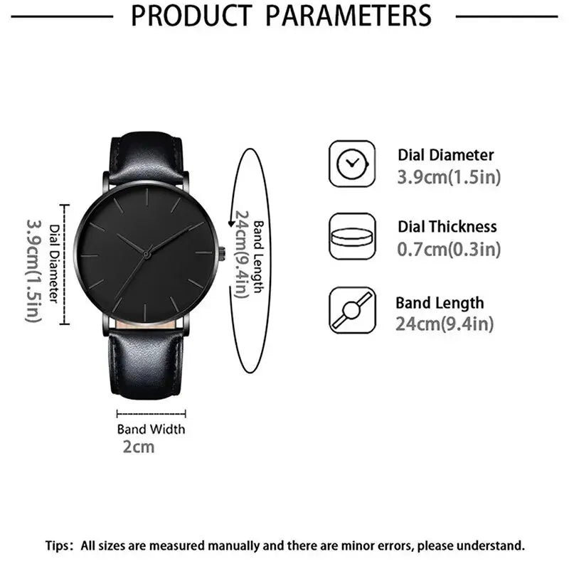 5PCS Set Fashion Mens Sports Watches Man Business Quartz Wristwatch Luxury Leather Bracelet Men Casual Clock Watch - Simply Just Deals LLC