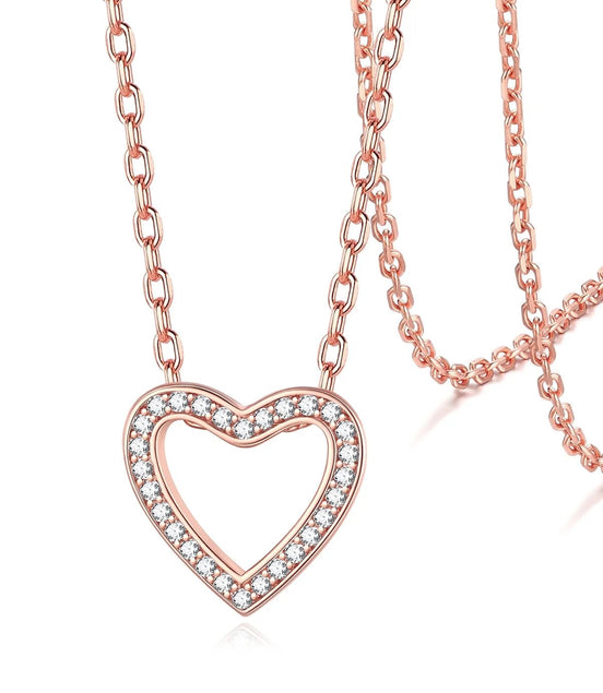 Dainty Cubic Zirconia Necklace for Women Heart Shape Pendant Sterling Silver Jewelry Gifts, Rose Golden - Simply Just Deals LLCDainty Cubic Zirconia Necklace for Women Heart Shape Pendant Sterling Silver Jewelry Gifts, Rose Goldenbef11aa3-acfc-41c0-98a7-947c151c616d02 - Rose Gold CzDainty Cubic Zirconia Necklace for Women Heart Shape Pendant Sterling Silver Jewelry Gifts, Rose Golden
