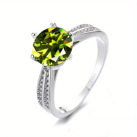 Original Tancise 925 Pure Silvery Ring with Moissanite Diamond and Certificate, Exquisite Jewelry for Women's Engagement Ring - Simply Just Deals LLC