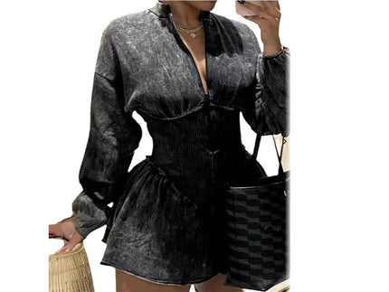 Digital Printing Gray Drawstring Slim - fit Design Sense Dress - Simply Just Deals LLCDigital Printing Gray Drawstring Slim - fit Design Sense Dress0CJLY252613501AZGraySDigital Printing Gray Drawstring Slim - fit Design Sense Dress