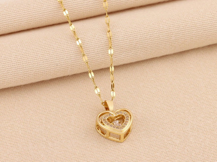 Double - layer Love Necklace With Rhinestones Titanium Steel Pendant Fashion Jewelry Woman Valentines Day Gift - Simply Just Deals LLCDouble - layer Love Necklace With Rhinestones Titanium Steel Pendant Fashion Jewelry Woman Valentines Day GiftCJLX191933701AZ8018 Smart LoveDouble - layer Love Necklace With Rhinestones Titanium Steel Pendant Fashion Jewelry Woman Valentines Day Gift
