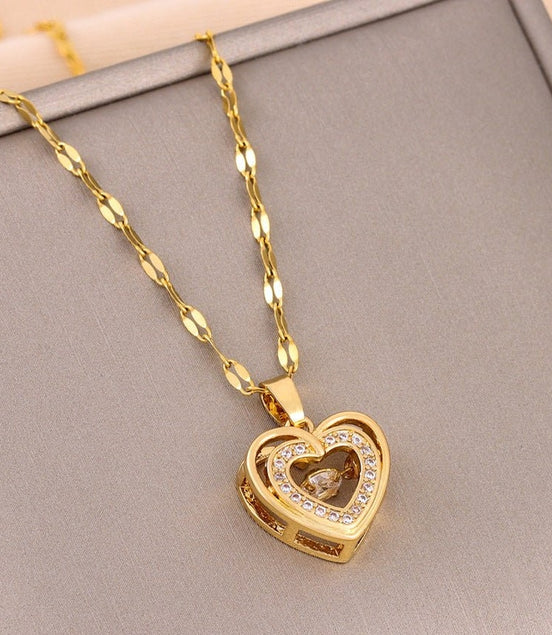Double - layer Love Necklace With Rhinestones Titanium Steel Pendant Fashion Jewelry Woman Valentines Day Gift - Simply Just Deals LLCDouble - layer Love Necklace With Rhinestones Titanium Steel Pendant Fashion Jewelry Woman Valentines Day GiftCJLX191933701AZ8018 Smart LoveDouble - layer Love Necklace With Rhinestones Titanium Steel Pendant Fashion Jewelry Woman Valentines Day Gift