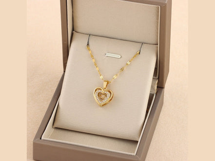 Double - layer Love Necklace With Rhinestones Titanium Steel Pendant Fashion Jewelry Woman Valentines Day Gift - Simply Just Deals LLCDouble - layer Love Necklace With Rhinestones Titanium Steel Pendant Fashion Jewelry Woman Valentines Day GiftCJLX191933701AZ8018 Smart LoveDouble - layer Love Necklace With Rhinestones Titanium Steel Pendant Fashion Jewelry Woman Valentines Day Gift