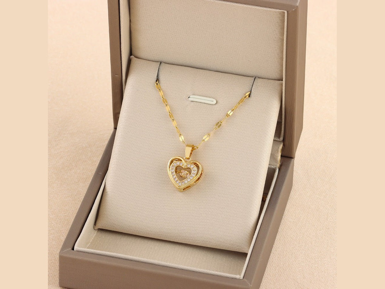 Double - layer Love Necklace With Rhinestones Titanium Steel Pendant Fashion Jewelry Woman Valentines Day Gift - Simply Just Deals LLCDouble - layer Love Necklace With Rhinestones Titanium Steel Pendant Fashion Jewelry Woman Valentines Day GiftCJLX191933701AZ8018 Smart LoveDouble - layer Love Necklace With Rhinestones Titanium Steel Pendant Fashion Jewelry Woman Valentines Day Gift