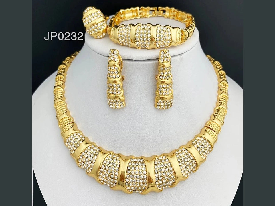 Dubai Jewelry Set For Women 18K Gold Plated Luxury Necklace Earrings Bracelet And Ring Set Jewelry For Wedding Party Trending - Simply Just Deals LLCDubai Jewelry Set For Women 18K Gold Plated Luxury Necklace Earrings Bracelet And Ring Set Jewelry For Wedding Party Trending200001033:36118011Dubai Jewelry Set For Women 18K Gold Plated Luxury Necklace Earrings Bracelet And Ring Set Jewelry For Wedding Party Trending
