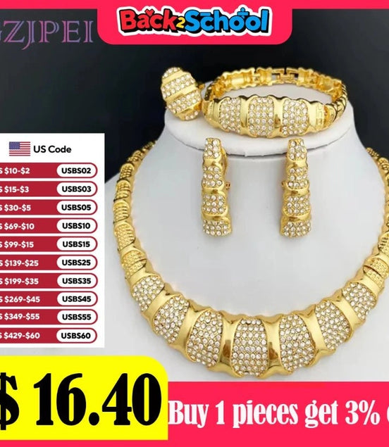 Dubai Jewelry Set For Women 18K Gold Plated Luxury Necklace Earrings Bracelet And Ring Set Jewelry For Wedding Party Trending - Simply Just Deals LLCDubai Jewelry Set For Women 18K Gold Plated Luxury Necklace Earrings Bracelet And Ring Set Jewelry For Wedding Party Trending200001033:36118833Dubai Jewelry Set For Women 18K Gold Plated Luxury Necklace Earrings Bracelet And Ring Set Jewelry For Wedding Party Trending