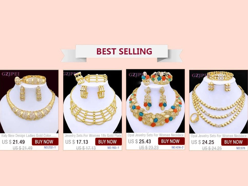 Dubai Jewelry Set For Women 18K Gold Plated Luxury Necklace Earrings Bracelet And Ring Set Jewelry For Wedding Party Trending - Simply Just Deals LLCDubai Jewelry Set For Women 18K Gold Plated Luxury Necklace Earrings Bracelet And Ring Set Jewelry For Wedding Party Trending200001033:36118833Dubai Jewelry Set For Women 18K Gold Plated Luxury Necklace Earrings Bracelet And Ring Set Jewelry For Wedding Party Trending