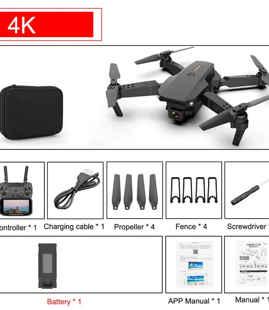 E88 Pro Foldable Quadcopter Drone - WIFI FPV, HD 4K Camera, Altitude Hold - Simply Just Deals LLCE88 Pro Foldable Quadcopter Drone - WIFI FPV, HD 4K Camera, Altitude Hold42275259482181Black4K 1B (10)000000