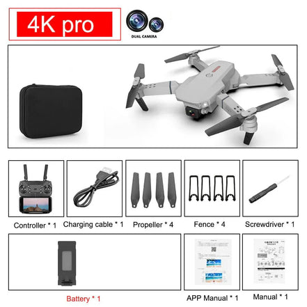E88 Pro Foldable Quadcopter Drone - WIFI FPV, HD 4K Camera, Altitude Hold - Simply Just Deals LLCE88 Pro Foldable Quadcopter Drone - WIFI FPV, HD 4K Camera, Altitude Hold42275259580485Black4K Pro 1B (366)E88 Pro Foldable Quadcopter Drone - WIFI FPV, HD 4K Camera, Altitude Hold