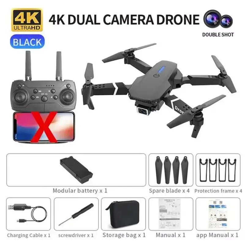 E88 Pro WiFi FPV Drone. Wide - angle HD 4K/1080P camera, height hold, foldable. Ideal RC quadcopter toy for Christmas boys gift. - Simply Just Deals LLCE88 Pro WiFi FPV Drone. Wide - angle HD 4K/1080P camera, height hold, foldable. Ideal RC quadcopter toy for Christmas boys gift.14175gray-single-4Kgray - single - 4KE88 Pro WiFi FPV Drone. Wide - angle HD 4K/1080P camera, height hold, foldable. Ideal RC quadcopter toy for Christmas boys gift.