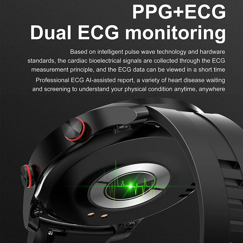 ECG+PPG Bluetooth Call Smart Watch Men Laser Health Blood Pressure Fitnes Sports Watches Man Sports Waterproof Smartwatch+Box - Simply Just Deals LLCECG+PPG Bluetooth Call Smart Watch Men Laser Health Blood Pressure Fitnes Sports Watches Man Sports Waterproof Smartwatch+Box141202beltblackbelt blackECG+PPG Bluetooth Call Smart Watch Men Laser Health Blood Pressure Fitnes Sports Watches Man Sports Waterproof Smartwatch+Box