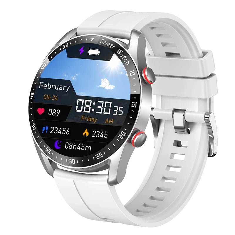ECG+PPG Bluetooth Call Smart Watch Men Laser Health Blood Pressure Fitnes Sports Watches Man Sports Waterproof Smartwatch+Box - Simply Just Deals LLCECG+PPG Bluetooth Call Smart Watch Men Laser Health Blood Pressure Fitnes Sports Watches Man Sports Waterproof Smartwatch+Box1429WhiteWhiteECG+PPG Bluetooth Call Smart Watch Men Laser Health Blood Pressure Fitnes Sports Watches Man Sports Waterproof Smartwatch+Box