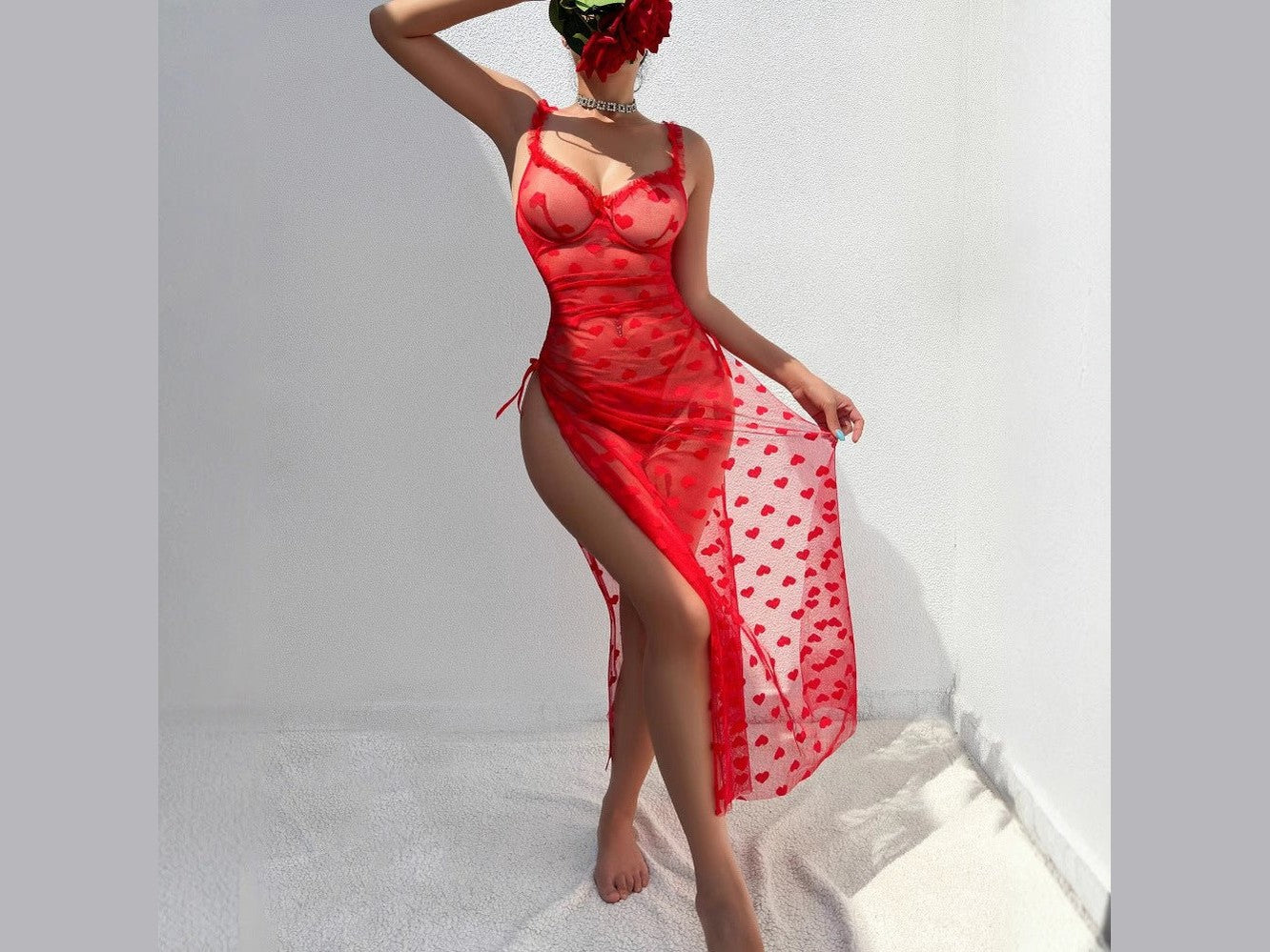 Elegant Lace Transparent Long Dress and Thong Two - Piece Set - Simply Just Deals LLCElegant Lace Transparent Long Dress and Thong Two - Piece SetC59A72BB6CB24F0B856E3ECF6DD58D46RedSElegant Lace Transparent Long Dress and Thong Two - Piece Set