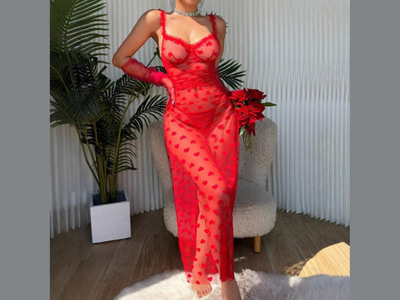 Elegant Lace Transparent Long Dress and Thong Two - Piece Set - Simply Just Deals LLCElegant Lace Transparent Long Dress and Thong Two - Piece SetC59A72BB6CB24F0B856E3ECF6DD58D46RedSElegant Lace Transparent Long Dress and Thong Two - Piece Set
