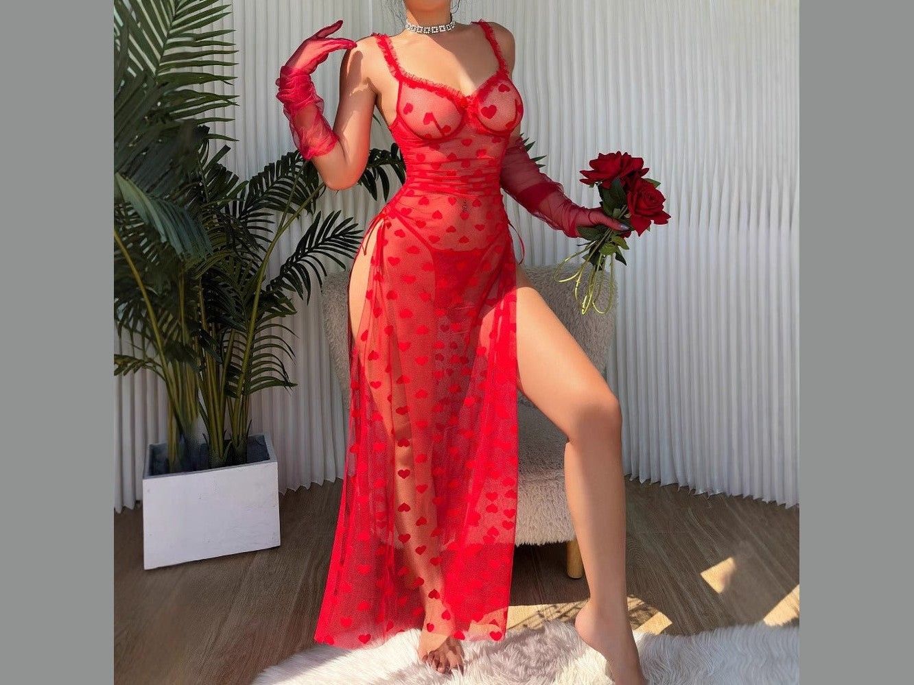 Elegant Lace Transparent Long Dress and Thong Two - Piece Set - Simply Just Deals LLCElegant Lace Transparent Long Dress and Thong Two - Piece SetC59A72BB6CB24F0B856E3ECF6DD58D46RedSElegant Lace Transparent Long Dress and Thong Two - Piece Set