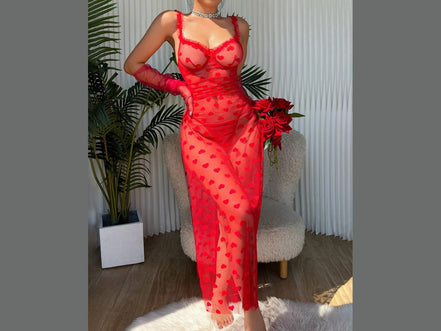 Elegant Lace Transparent Long Dress and Thong Two - Piece Set - Simply Just Deals LLCElegant Lace Transparent Long Dress and Thong Two - Piece SetC59A72BB6CB24F0B856E3ECF6DD58D46RedSElegant Lace Transparent Long Dress and Thong Two - Piece Set