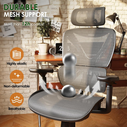 Ergonomic Office Chair, Big and Tall Mesh Chair with Lumbar Support, 3D Armrest - 215° Rotation, Adjustable Headrest & Soft Seat, Durable Desk Chair 350LBS for Work Gaming Computer,Grey - Simply Just Deals LLCErgonomic Office Chair, Big and Tall Mesh Chair with Lumbar Support, 3D Armrest - 215° Rotation, Adjustable Headrest & Soft Seat, Durable Desk Chair 350LBS for Work Gaming Computer,Greyc46314ed-3bcc-4ef9-98de-778721039a4bGrey215° Rotating 3D ArmrestErgonomic Office Chair, Big and Tall Mesh 