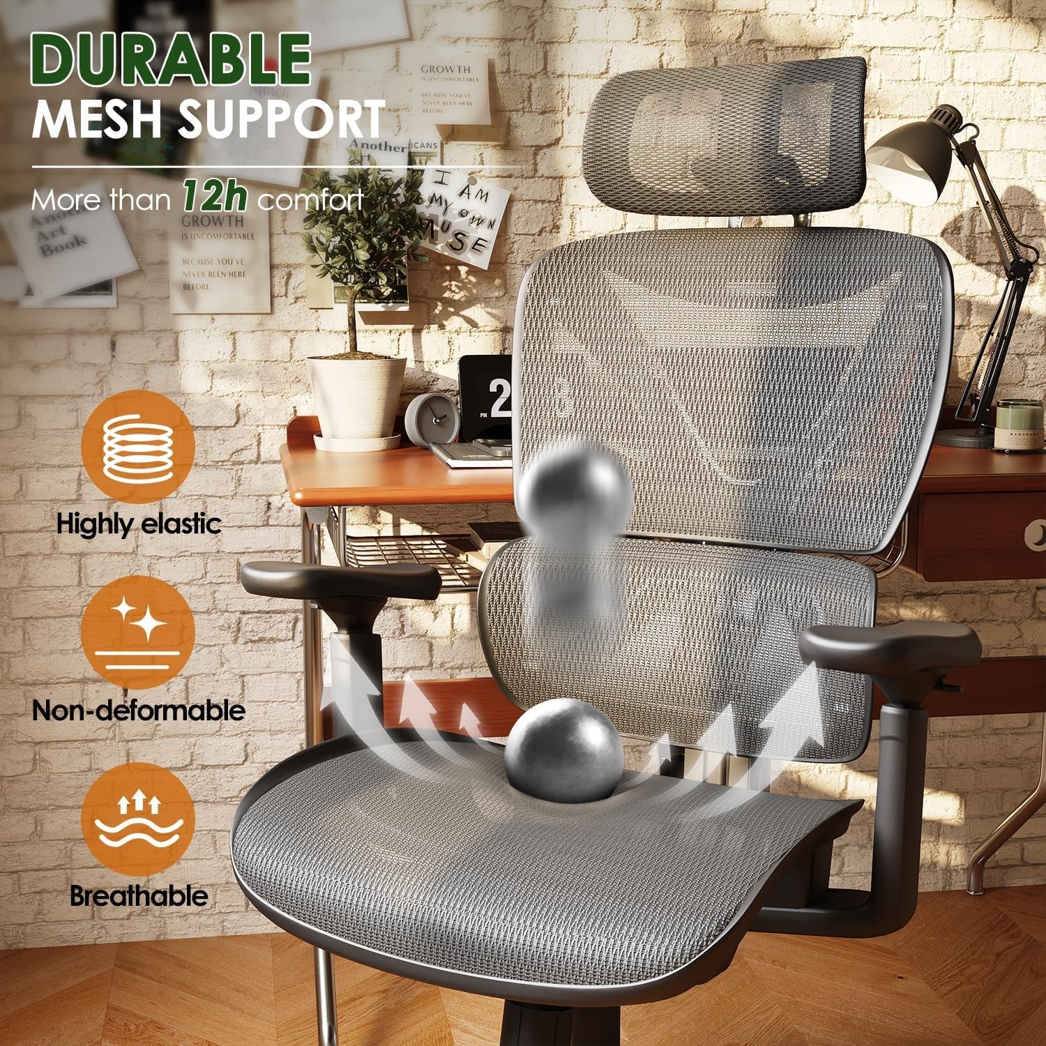 Ergonomic Office Chair, Big and Tall Mesh Chair with Lumbar Support, 3D Armrest - 215° Rotation, Adjustable Headrest & Soft Seat, Durable Desk Chair 350LBS for Work Gaming Computer,Grey - Simply Just Deals LLCErgonomic Office Chair, Big and Tall Mesh Chair with Lumbar Support, 3D Armrest - 215° Rotation, Adjustable Headrest & Soft Seat, Durable Desk Chair 350LBS for Work Gaming Computer,Greyc46314ed-3bcc-4ef9-98de-778721039a4bGrey215° Rotating 3D ArmrestErgonomic Office Chair, Big and Tall Mesh 