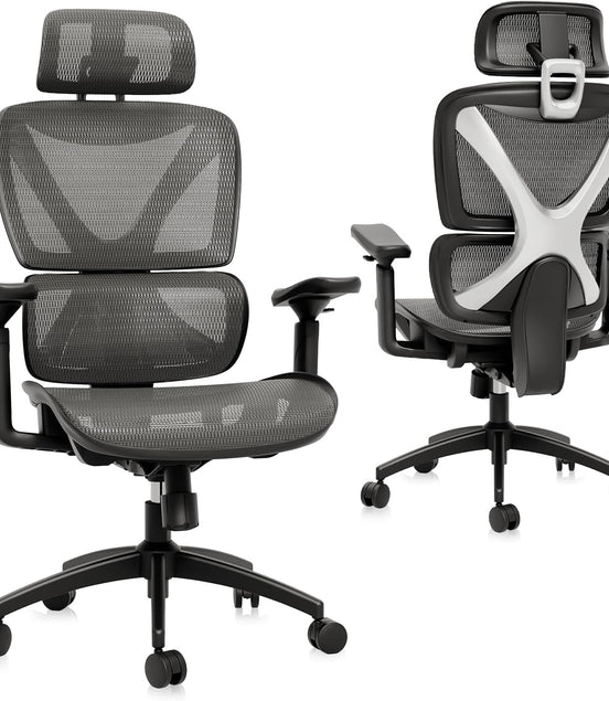 Ergonomic Office Chair, Big and Tall Mesh Chair with Lumbar Support, 3D Armrest - 215° Rotation, Adjustable Headrest & Soft Seat, Durable Desk Chair 350LBS for Work Gaming Computer,Grey - Simply Just Deals LLCErgonomic Office Chair, Big and Tall Mesh Chair with Lumbar Support, 3D Armrest - 215° Rotation, Adjustable Headrest & Soft Seat, Durable Desk Chair 350LBS for Work Gaming Computer,Greyc46314ed-3bcc-4ef9-98de-778721039a4bGrey215° Rotating 3D ArmrestErgonomic Office Chair, Big and Tall Mesh 