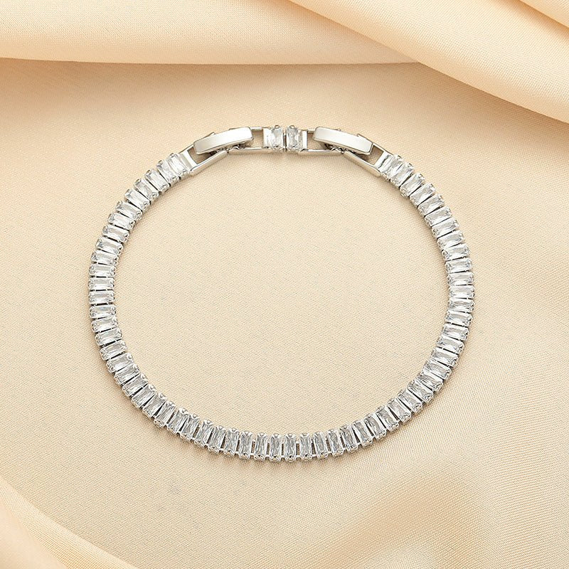 European And American Simple Rectangular Affordable Luxury Style Full Diamond Fashion All - match Bracelet - Simply Just Deals LLCEuropean And American Simple Rectangular Affordable Luxury Style Full Diamond Fashion All - match BraceletCJSL252954101AZSilverEuropean And American Simple Rectangular Affordable Luxury Style Full Diamond Fashion All - match Bracelet