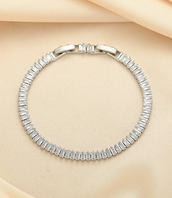 European And American Simple Rectangular Affordable Luxury Style Full Diamond Fashion All - match Bracelet - Simply Just Deals LLCEuropean And American Simple Rectangular Affordable Luxury Style Full Diamond Fashion All - match BraceletCJSL252954101AZSilverEuropean And American Simple Rectangular Affordable Luxury Style Full Diamond Fashion All - match Bracelet
