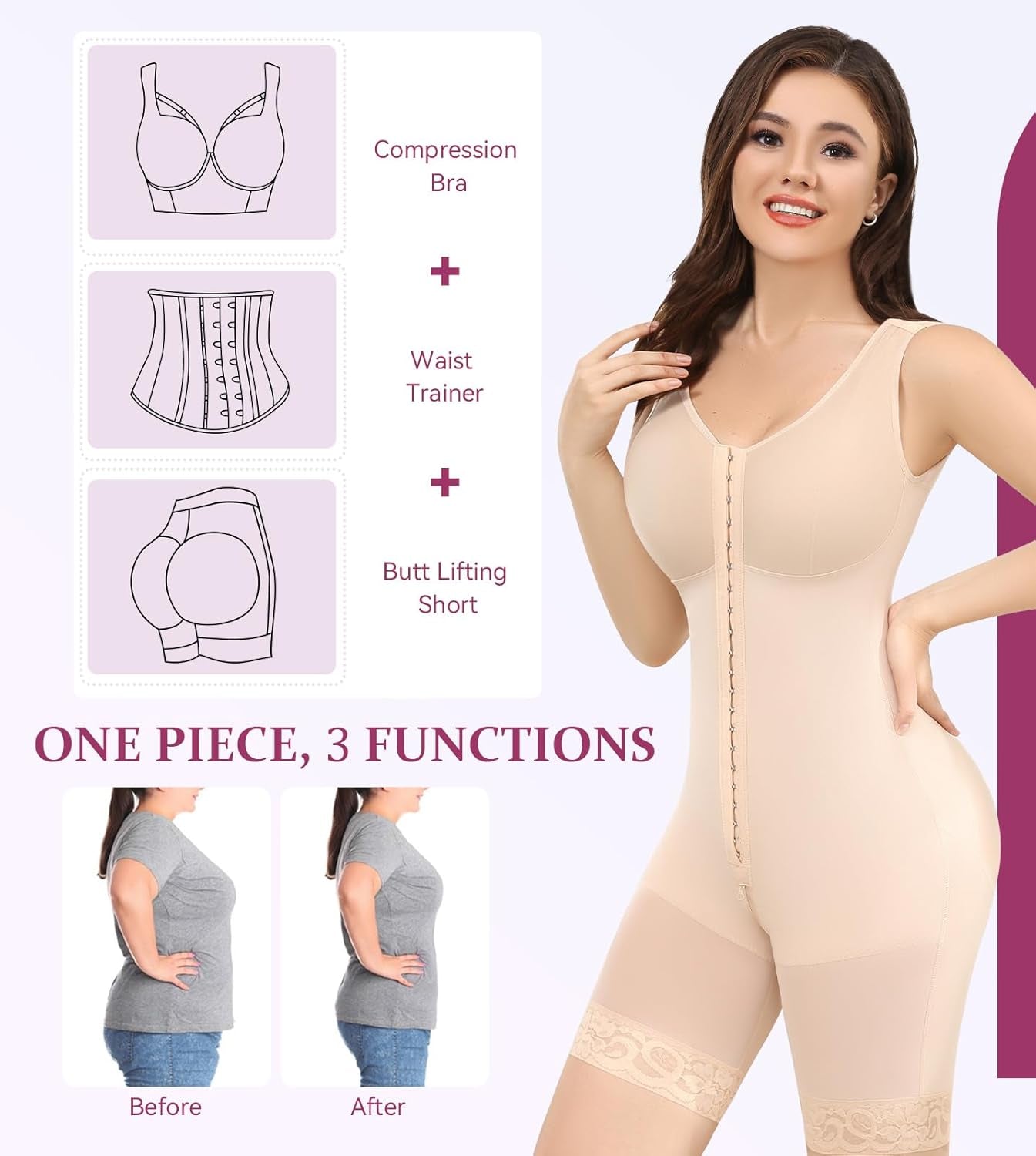Fajas Colombianas Shapewear for Women Tummy Control Bodysuit Body Shaper for Women Post Surgery Compression - Simply Just Deals LLCFajas Colombianas Shapewear for Women Tummy Control Bodysuit Body Shaper for Women Post Surgery Compressionf662afb2-100d-4246-90e3-2066529aa2a9Beige (One Size Smaller May Be Better)SmallFajas Colombianas Shapewear for Women Tummy Control Bodysuit Body Shaper for Women Post Surgery Compression
