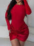 Fashion Elegant Solid Color Slim Sexy Pleated Bodycon Long Sleeve Mini Dress - Simply Just Deals LLCFashion Elegant Solid Color Slim Sexy Pleated Bodycon Long Sleeve Mini DressFB41D45E4E734676B6EB82C5E2343FBEBlackSFashion Elegant Solid Color Slim Sexy Pleated Bodycon Long Sleeve Mini Dress