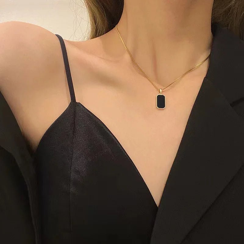 Fashion Square Necklace for Women Korean Black Geometric Pendant Necklace Collar Neck Gold Color Chain Charm Jewelry Party Gift - Simply Just Deals LLCFashion Square Necklace for Women Korean Black Geometric Pendant Necklace Collar Neck Gold Color Chain Charm Jewelry Party Giftea523022-fbb4-4024-a521-5af9709a6403Silver (17053024)Fashion Square Necklace for Women Korean Black Geometric Pendant Necklace Collar Neck Gold Color Chain Charm Jewelry Party Gift