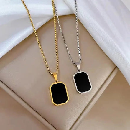 Fashion Square Necklace for Women Korean Black Geometric Pendant Necklace Collar Neck Gold Color Chain Charm Jewelry Party Gift - Simply Just Deals LLCFashion Square Necklace for Women Korean Black Geometric Pendant Necklace Collar Neck Gold Color Chain Charm Jewelry Party Giftea523022-fbb4-4024-a521-5af9709a6403Silver (17053024)Fashion Square Necklace for Women Korean Black Geometric Pendant Necklace Collar Neck Gold Color Chain Charm Jewelry Party Gift