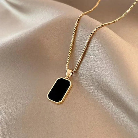 Fashion Square Necklace for Women Korean Black Geometric Pendant Necklace Collar Neck Gold Color Chain Charm Jewelry Party Gift - Simply Just Deals LLCFashion Square Necklace for Women Korean Black Geometric Pendant Necklace Collar Neck Gold Color Chain Charm Jewelry Party Giftea523022-fbb4-4024-a521-5af9709a6403Silver (17053024)Fashion Square Necklace for Women Korean Black Geometric Pendant Necklace Collar Neck Gold Color Chain Charm Jewelry Party Gift