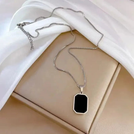 Fashion Square Necklace for Women Korean Black Geometric Pendant Necklace Collar Neck Gold Color Chain Charm Jewelry Party Gift - Simply Just Deals LLCFashion Square Necklace for Women Korean Black Geometric Pendant Necklace Collar Neck Gold Color Chain Charm Jewelry Party Gift00d7dc94-ed99-41d3-8db5-d19e66820fa9Silver (201447815)Fashion Square Necklace for Women Korean Black Geometric Pendant Necklace Collar Neck Gold Color Chain Charm Jewelry Party Gift