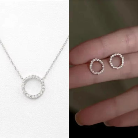 Fashion Trend Elegant Jewelry Simple Crystal Circle Pendant Necklace Golden Color Unquie Women Necklace Party Gift Wholesale - Simply Just Deals LLCFashion Trend Elegant Jewelry Simple Crystal Circle Pendant Necklace Golden Color Unquie Women Necklace Party Gift Wholesale200001034:1433145302Silver 2pcs SetSilver 2pcs SetFashion Trend Elegant Jewelry Simple Crystal Circle Pendant Necklace Golden Color Unquie Women Necklace Party Gift Wholesale