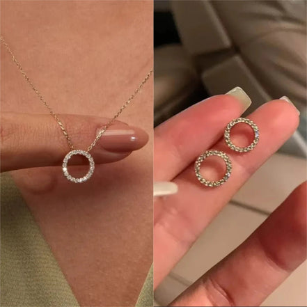 Fashion Trend Elegant Jewelry Simple Crystal Circle Pendant Necklace Golden Color Unquie Women Necklace Party Gift Wholesale - Simply Just Deals LLCFashion Trend Elegant Jewelry Simple Crystal Circle Pendant Necklace Golden Color Unquie Women Necklace Party Gift Wholesale200001034:203027829Gold 2pcs SetGold 2pcs SetFashion Trend Elegant Jewelry Simple Crystal Circle Pendant Necklace Golden Color Unquie Women Necklace Party Gift Wholesale
