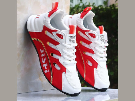 Fashionable men's leather lace up casual shoes, mesh shoes, student single shoes - Simply Just Deals LLCFashionable men's leather lace up casual shoes, mesh shoes, student single shoesEC33D125D7634763B5346C03518A2D95Red39Fashionable men's leather lace up casual shoes, mesh shoes, student single shoes