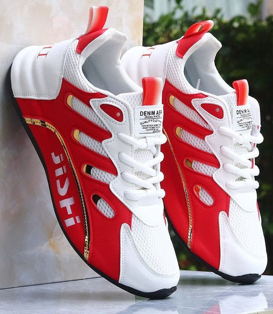 Fashionable men's leather lace up casual shoes, mesh shoes, student single shoes - Simply Just Deals LLCFashionable men's leather lace up casual shoes, mesh shoes, student single shoesEC33D125D7634763B5346C03518A2D95Red39Fashionable men's leather lace up casual shoes, mesh shoes, student single shoes