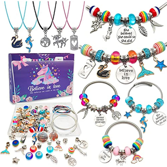For Girls Teens Age 8 - 12, Unicorn/Mermaid Beads Charm Bracelet Making Kit, Jewelry Making Supplies Crafts Gifts Set for Christmas Halloween - Simply Just Deals LLCFor Girls Teens Age 8 - 12, Unicorn/Mermaid Beads Charm Bracelet Making Kit, Jewelry Making Supplies Crafts Gifts Set for Christmas Halloween23877ColorFor Girls Teens Age 8 - 12, Unicorn/Mermaid Beads Charm Bracelet Making Kit, Jewelry Making Supplies Crafts Gifts Set for Christmas Halloween