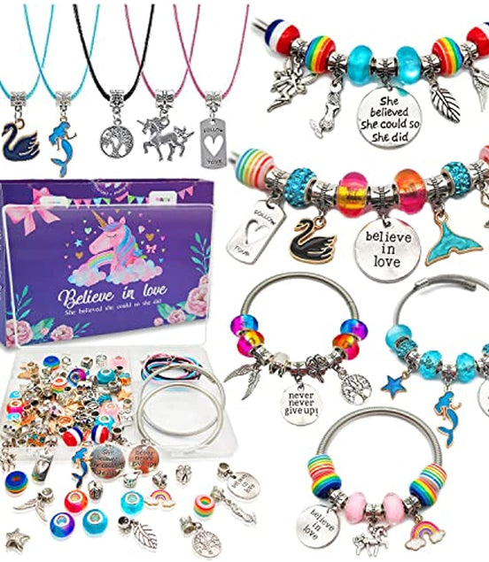 For Girls Teens Age 8 - 12, Unicorn/Mermaid Beads Charm Bracelet Making Kit, Jewelry Making Supplies Crafts Gifts Set for Christmas Halloween - Simply Just Deals LLCFor Girls Teens Age 8 - 12, Unicorn/Mermaid Beads Charm Bracelet Making Kit, Jewelry Making Supplies Crafts Gifts Set for Christmas Halloween23877ColorFor Girls Teens Age 8 - 12, Unicorn/Mermaid Beads Charm Bracelet Making Kit, Jewelry Making Supplies Crafts Gifts Set for Christmas Halloween