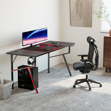 Gaming Computer Desk 63 Inch, Large Home Office Study Writing Computer Desk, K - Frame Gaming Table with Handle Rack Cup Holder Headphone Hook Mouse Pad & Socket Box, Black - Simply Just Deals LLCGaming Computer Desk 63 Inch, Large Home Office Study Writing Computer Desk, K - Frame Gaming Table with Handle Rack Cup Holder Headphone Hook Mouse Pad & Socket Box, Black1469fa60-26c3-4ea3-bba9-40335d027587Gaming Computer Desk 63 Inch, Large Home Office Study Writing Computer Desk, K - Frame Gaming Ta