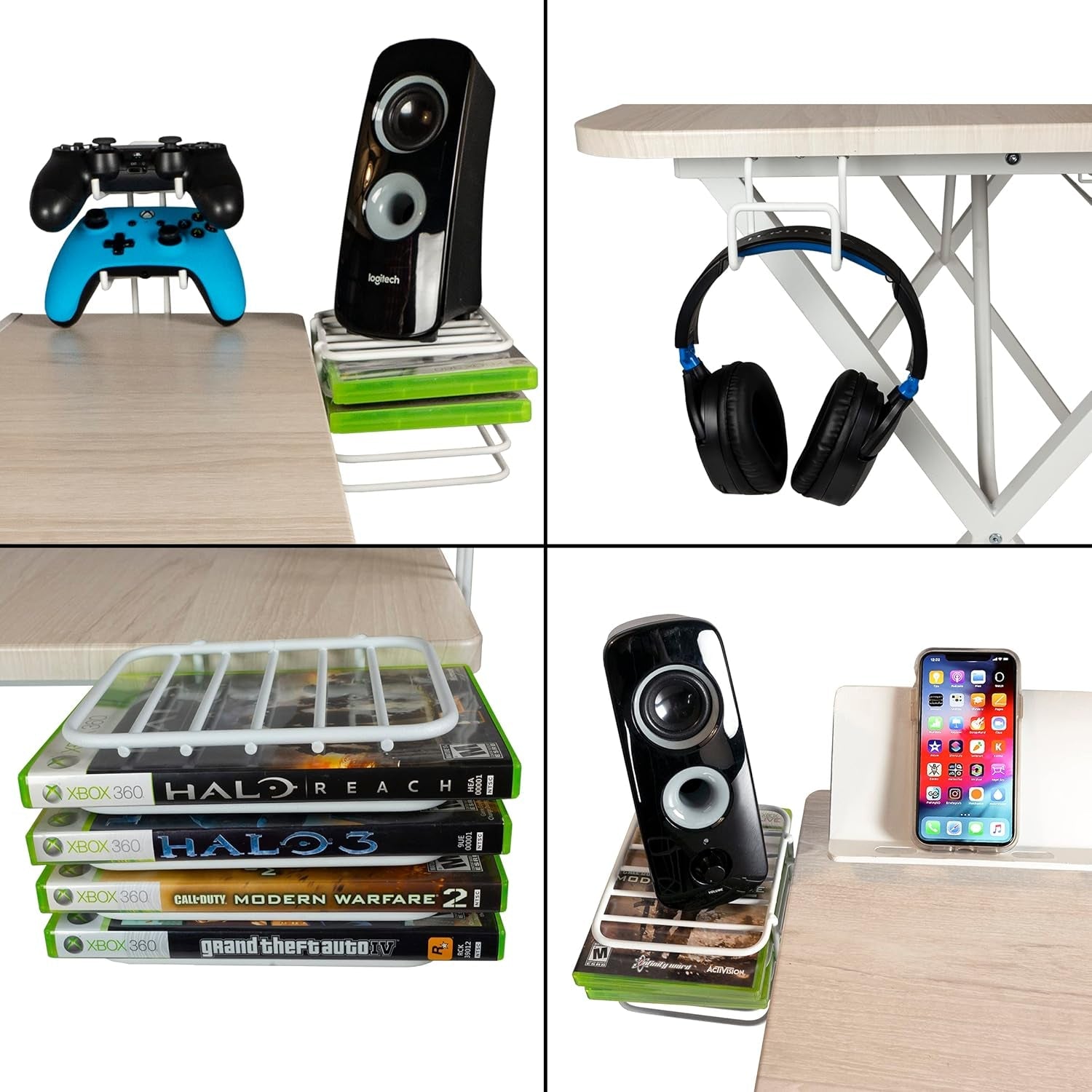 Gaming Desk Pro – Woodgrain Laminated Desktop, Heavy - Duty X - Legs, Detachable Monitor Platform, Tablet/Cell Phone Holder, Speaker Stands, Console Controller Rack, PN 33908142 - White - Simply Just Deals LLCGaming Desk Pro – Woodgrain Laminated Desktop, Heavy - Duty X - Legs, Detachable Monitor Platform, Tablet/Cell Phone Holder, Speaker Stands, Console Controller Rack, PN 33908142 - White046bc526-93f0-4103-b1e3-b93a834a7d0dGaming Desk Pro – Woodgrain Laminated Desktop, Heavy - Duty X - Legs, 