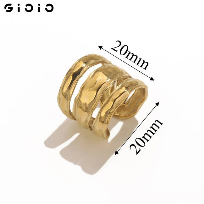 GIOIO Unique Stainless Steel Opening Rings for Women Gold Color Irregular Geometric Adjustable Rings Fashion Trendy Jewelry - Simply Just Deals LLCGIOIO Unique Stainless Steel Opening Rings for Women Gold Color Irregular Geometric Adjustable Rings Fashion Trendy Jewelry200000783:350850Z2215EZ2215EGIOIO Unique Stainless Steel Opening Rings for Women Gold Color Irregular Geometric Adjustable Rings Fashion Trendy Jewelry