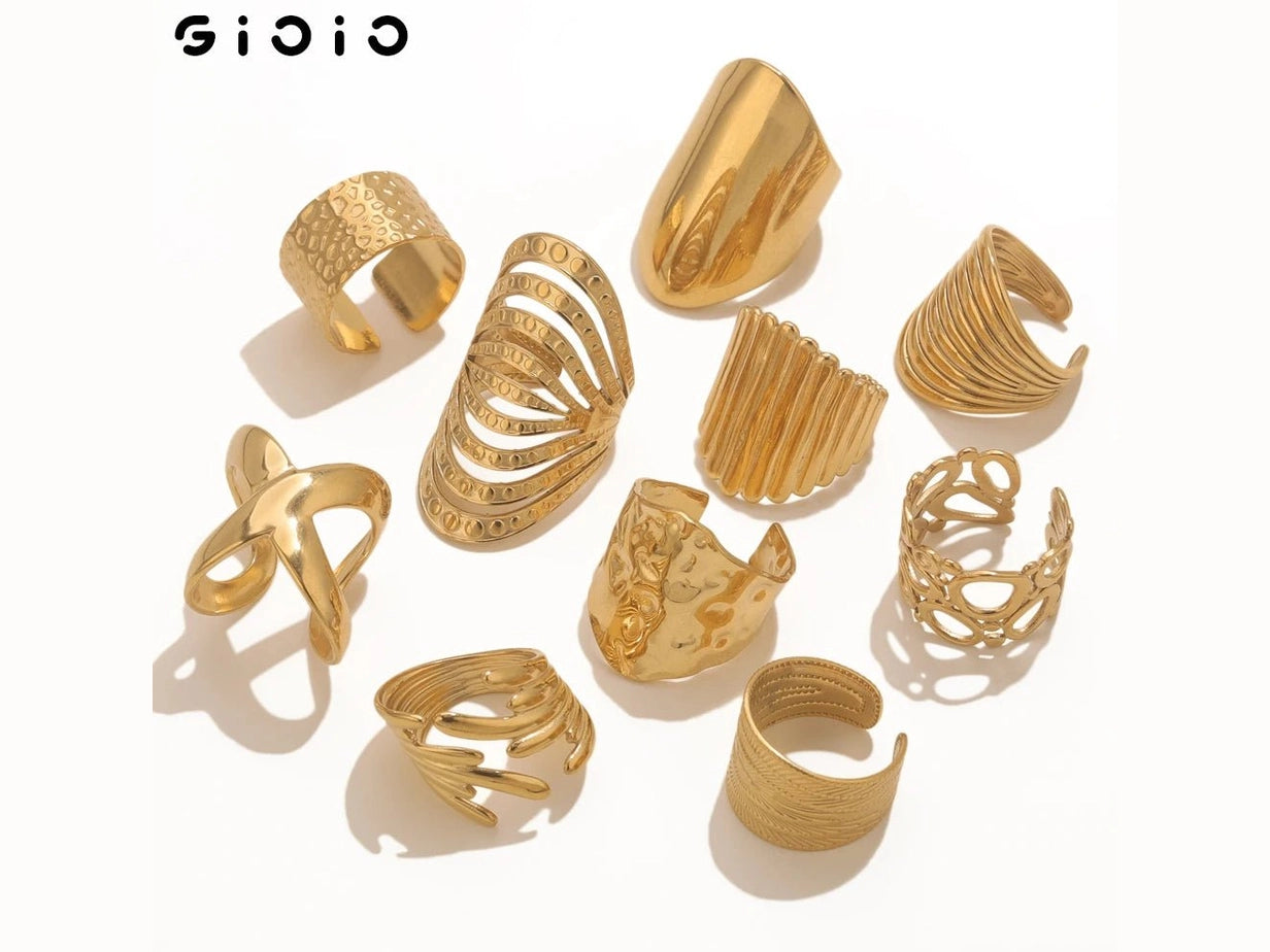 GIOIO Unique Stainless Steel Opening Rings for Women Gold Color Irregular Geometric Adjustable Rings Fashion Trendy Jewelry - Simply Just Deals LLCGIOIO Unique Stainless Steel Opening Rings for Women Gold Color Irregular Geometric Adjustable Rings Fashion Trendy Jewelry200000783:350850Z2215EZ2215EGIOIO Unique Stainless Steel Opening Rings for Women Gold Color Irregular Geometric Adjustable Rings Fashion Trendy Jewelry