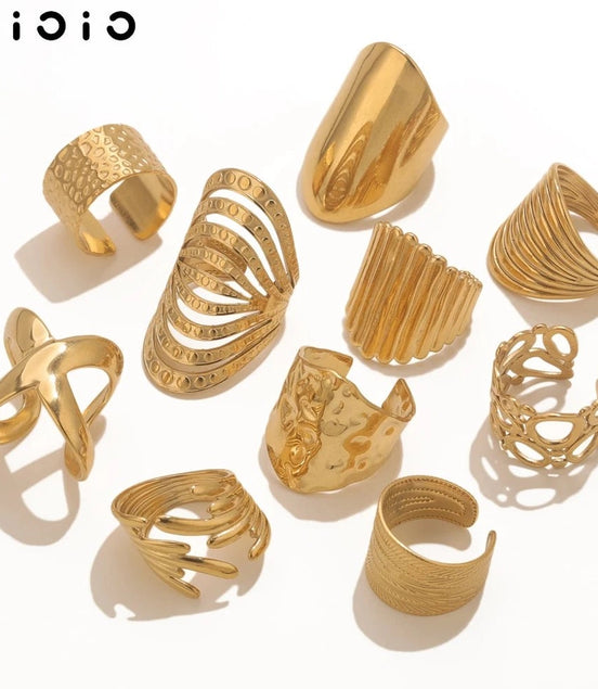 GIOIO Unique Stainless Steel Opening Rings for Women Gold Color Irregular Geometric Adjustable Rings Fashion Trendy Jewelry - Simply Just Deals LLCGIOIO Unique Stainless Steel Opening Rings for Women Gold Color Irregular Geometric Adjustable Rings Fashion Trendy Jewelry200000783:350850Z2215EZ2215EGIOIO Unique Stainless Steel Opening Rings for Women Gold Color Irregular Geometric Adjustable Rings Fashion Trendy Jewelry