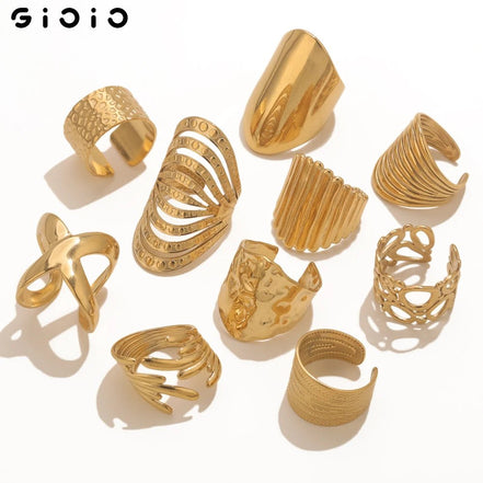 GIOIO Unique Stainless Steel Opening Rings for Women Gold Color Irregular Geometric Adjustable Rings Fashion Trendy Jewelry - Simply Just Deals LLCGIOIO Unique Stainless Steel Opening Rings for Women Gold Color Irregular Geometric Adjustable Rings Fashion Trendy Jewelry200000783:350850Z2215EZ2215EGIOIO Unique Stainless Steel Opening Rings for Women Gold Color Irregular Geometric Adjustable Rings Fashion Trendy Jewelry